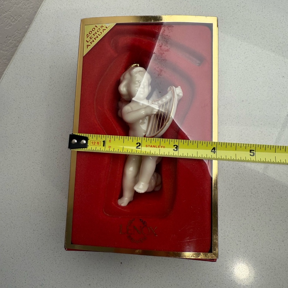 Vintage 2001 Lenox Annual Cherub Christmas Ornament Angel Playing Harp Y2K - Picture 10 of 11